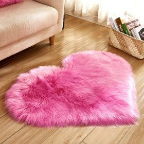 6cm Plush Carpet Fuzzy Wool Floor Mat Multicolor Heart Soft Fluffy Cozy Living Room Bedroom Aldult Child Boy Girl Fashion Lovely (Color: Dark pink, size: 120cm x 150cm)