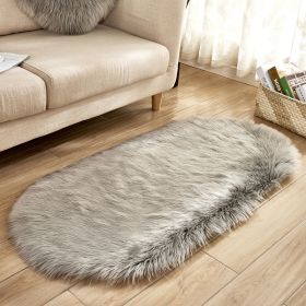 Fluffy 6cm Plush Carpet Fuzzy Wool Floor Mat Multicolor Oval Soft Living Room Bedroom Aldult Boys Girls Home Decor Cute Fashion (Color: light grey, size: 80*180cm)