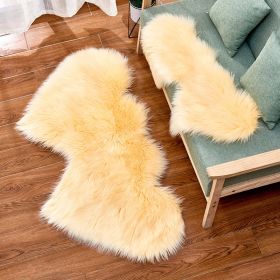 Long Plush Carpet Fuzzy Wool Floor Mat Multicolor Double Heart Soft Fluffy Living Room Bedroom Aldult Child Boy Girl Fashion Lovely (Color: Creamy-white, size: 60CM x 120CM)