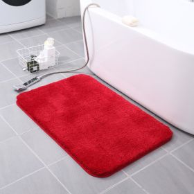 Thickened Plush Entrance Carpet Absorbent Non-slip Soft Kitchen Bathroom Bedroom Living Room Simple Floor Door Mat Home Decor (Color: Red, size: 50x80CM(3cm thick))