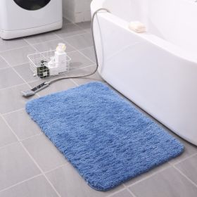 Thickened Plush Entrance Carpet Absorbent Non-slip Soft Kitchen Bathroom Bedroom Living Room Simple Floor Door Mat Home Decor (Color: Blue, size: 40x60CM(3cm thick))