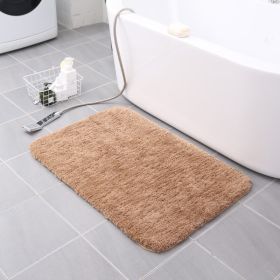 Thickened Plush Entrance Carpet Absorbent Non-slip Soft Kitchen Bathroom Bedroom Living Room Simple Floor Door Mat Home Decor (Color: Light Brown, size: 50x80CM(3cm thick))