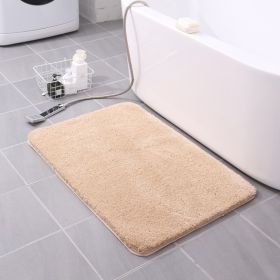 Thickened Plush Entrance Carpet Absorbent Non-slip Soft Kitchen Bathroom Bedroom Living Room Simple Floor Door Mat Home Decor (Color: Khaki, size: 40x60CM(1.8cm thick))