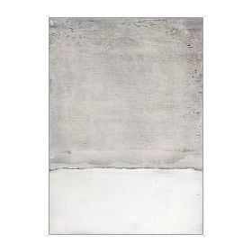 Handmade Abstract Painting Canvas Art Large Wall Art Modern Room Decor Minimalist Painting White Color Harmonious Grey Art (size: 50x70cm)