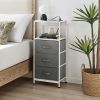 3-Drawers Nightstand With USB Bedroom