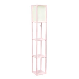 Floor Lamp with Shelf (Actual Color: Light Pink)