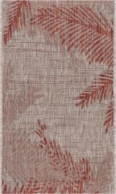 Home Decor Indoor/Outdoor Accent Rug Touch Of Palm Accent Rug (Color: Red | Beige, size: 1'10" X 3'0")