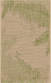 Home Decor Indoor/Outdoor Accent Rug Touch Of Palm Accent Rug (Color: Beige | Pea, size: 1'10" X 3'0")