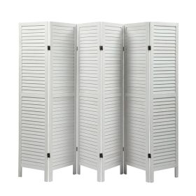 Louver Folding Screen Decorative Privacy Partition Room Divider XH (Color: Old white, Specification: 6 Panel)