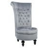 Royal Velvet High Back Armless Chair;  Retro Elegant Luxury Throne Chair;  Upholstered Tufted Accent Seat w/Storage for Dressing Room;  Living Room;