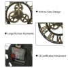 Large Gear Wall Clock Roman Numbers 3D Big Dial Wooden Industrial Steampunk Retro Outdoor Garden Decor; 12"/16"/23"