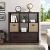 Steele 6 Cube Storage Bookcase Organizer with Drawers;  Multiple Finishes