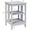 Set of 2 Multifunctional 3-Tier Nightstand Sofa Side Table with Reinforced Bars and Stable Structure