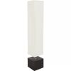 Rice Paper Floor Lamp with Dark Wood Color Base, Bulb and Paper Material Shade