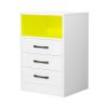 Nightstand with 3 Drawers and Cabinet; USB Charging Ports;  Wireless Charging and Remote Control LED Light