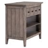 Vintage Storage Nightstand with 1 Drawer and 2 Open Shelves; Charging Design