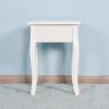 White Living Room Floor-standing Storage Table with a Drawer;  4 Curved Legs